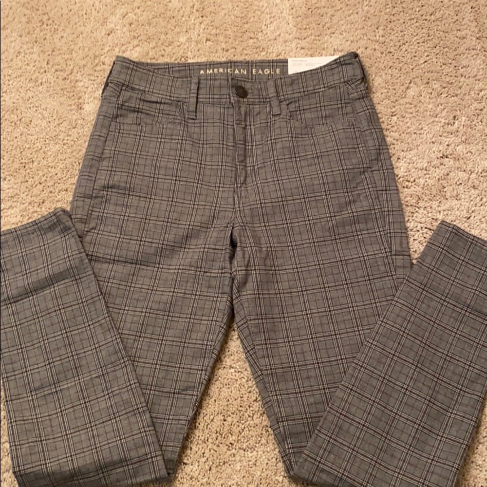Plaid American Eagle Hi-Rise Jeggings